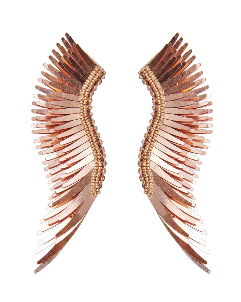 Front of a size one-size-fits-all Madeline Earring Rose Gold in Rose Gold by Mignonne Gavigan. | dia_product_style_image_id:312191